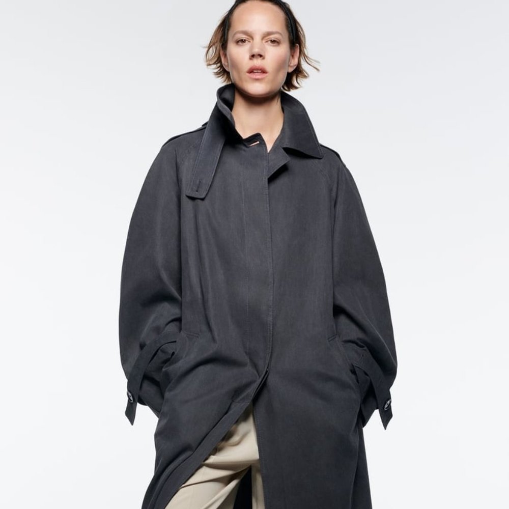 💮ZARA Oversized Minimalist Trench Coat Limited Edition M/L💮 - Picture 3 of 10